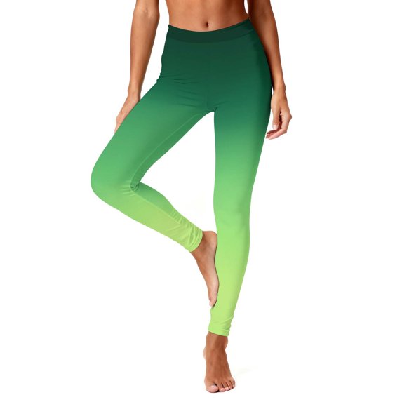 Hvot&aat Women's St. Patrick's Day Leggings Shamrock Stretchy Tights Yoga Pants Sports Fitness Peach Hip Stretch Pants