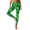 thumbnail image 1 of Hvot&aat Women's St. Patrick's Day Leggings Shamrock Stretchy Tights Yoga Pants Sports Fitness Peach Hip Stretch Pants, 1 of 7