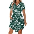 thumbnail image 1 of Hvot&aat Women's Summer Dress Casual V Neck Short Sleeve Drawstring Dresses Button Down Shirt Dress for Beach Vacation, 1 of 7
