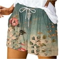 thumbnail image 1 of Hvot&aat Women's Summer Printed Beach Shorts Comfy Drawstring Casual Elastic Waist Shorts Wide Leg Shorts, 1 of 4