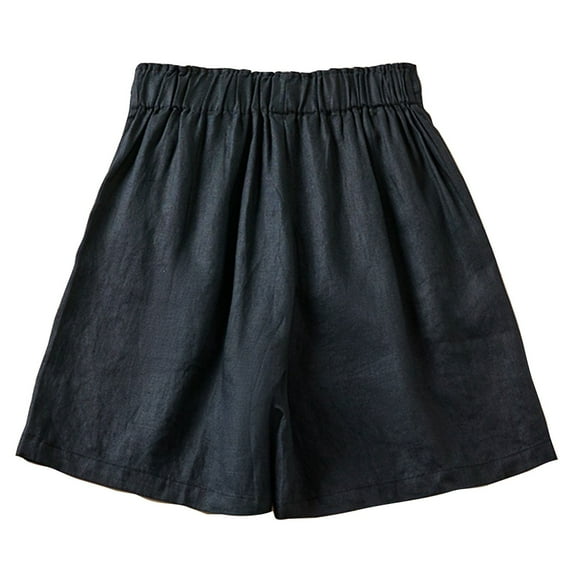 Hvot&aat Women's Summer Solid Wide Leg Shorts Trendy Button Tie Shorts Casual Light Weight Comfy Shorts with Pockets