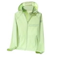thumbnail image 1 of Hvot&aat Women's Sun Protective Ice Silk Long Sleeve Tops Casual Solid Sports Hooded Breathable Lightweight Zipper Jacket, 1 of 7
