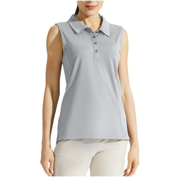 Hvot&aat Women's Tennis Sleeveless Uniform Breathable Solid Color Sports Tops Golf Athletic Workout Blouse