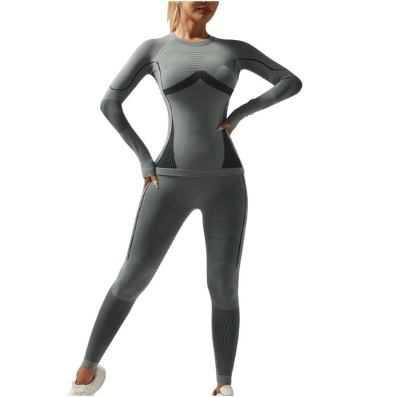 Hvot&aat Women's Thermal Ski Underwear Long Sleeve Warm Base Layer Leggings Cold Weather Lightweight Athletic Slim Suits