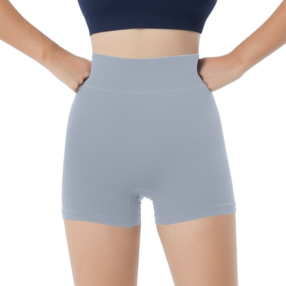 Hvot&aat Women's Thread Hip Lifting Tight Shorts High Waisted Spandex Booty Biker Shorts Solid Color Yoga Leggings