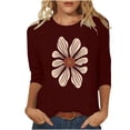 thumbnail image 1 of Hvot&aat Women's Trendy T-Shirts Sunflower Graphic Loose 3/4 Sleeve Tee Casual Boat Neck Cute Funny Blouse, 1 of 3