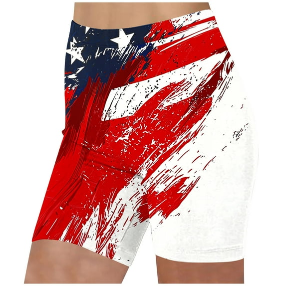 Hvot&aat Women's USA 4th of July Patriotic Board Shorts Workout Yoga Shorts Sports Active Three Minutes Pants