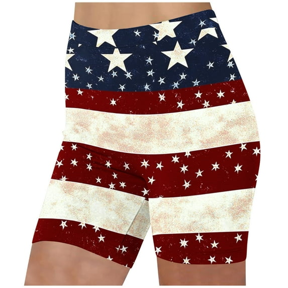 Hvot&aat Women's USA 4th of July Patriotic Board Shorts Workout Yoga Shorts Sports Active Three Minutes Pants