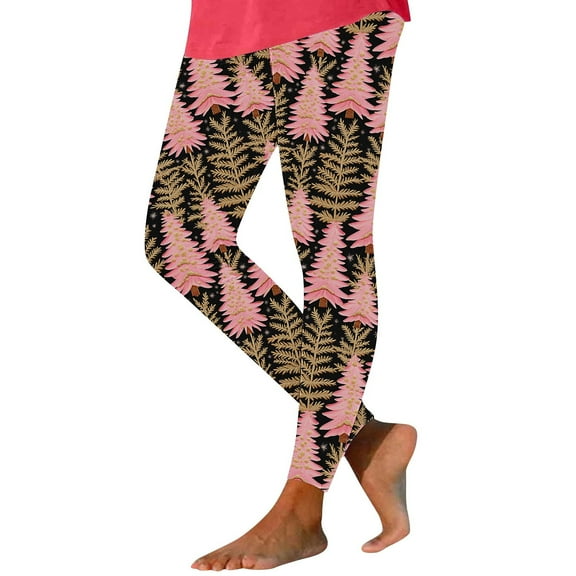 Hvot&aat Women's Ugly Christmas Leggings Funny 3D Xmas Printed Yoga Pants High Waisted Tummy Control Workout Tights