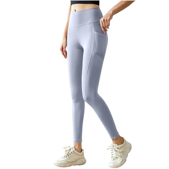 Hvot&aat Women's Ultra Soft High Waisted Seamless Leggings Solid Color Tummy Control Workout Yoga Pants - Pocket Style