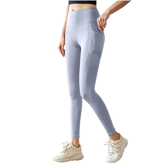 Hvot&aat Women's Ultra Soft High Waisted Seamless Leggings Solid Color Tummy Control Workout Yoga Pants - Pocket Style