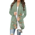 thumbnail image 1 of Hvot&aat Women's Vintage Print Cardigan Open Front Long Sleeve Casual Cardigan Oversize Cardigans Coat, 1 of 6