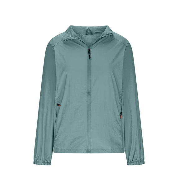 Hvot&aat Women's Windbreaker Jacket with Hood Sun Protection Athletic Jacket Zip Up Collared Lightweight Long Sleeve Shirt Tops