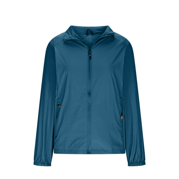 Hvot&aat Women's Windbreaker Jacket with Hood Sun Protection Athletic Jacket Zip Up Collared Lightweight Long Sleeve Shirt Tops