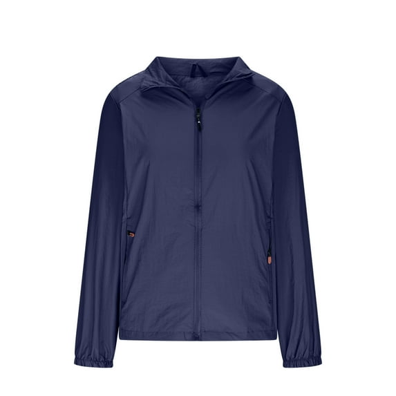 Hvot&aat Women's Windbreaker Jacket with Hood Sun Protection Athletic Jacket Zip Up Collared Lightweight Long Sleeve Shirt Tops