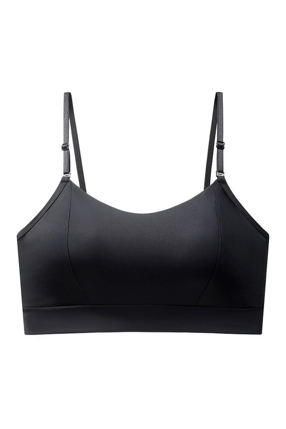 Women's Wireless Beauty Back Bra Comfort Soft Support Spaghetti Straps Bralette Lightweight Solid Color Bras