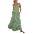 thumbnail image 1 of Hvot&aat Womens Bohemian Maxi Dress Casual Summer Scoop Neck Sleeveless Flowy Long Vacation Beach Cami Dresses with Pockets, 1 of 6