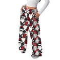 thumbnail image 1 of Hvot&aat Womens Christmas Pajama Pant Flannel Funny Cute Print Lounge Pj Bottoms Straight Leg Casual Trousers, 1 of 6