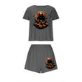 thumbnail image 1 of Hvot&aat Womens Halloween Pajamas Short Set Spooky Season Graphic Cute Tops and Shorts Loungewear, 1 of 6