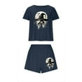 thumbnail image 1 of Hvot&aat Womens Halloween Pajamas Short Set Spooky Season Graphic Cute Tops and Shorts Loungewear, 1 of 6