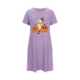thumbnail image 1 of Hvot&aat Womens Pajamas Halloween Ghost Printed Short Sleeve Nightdress Mini T Shirt Sleepwear, 1 of 3