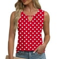 thumbnail image 1 of Hvot&aat Womens Polka Dot Flowy Tank Tops Keyhole Neck Sleeveless Breathable Blouse Vacation Beach Tees, 1 of 5