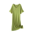 thumbnail image 1 of Hvot&aat Womens Retro Chinese Style Nightgown Short Sleeve Thin Sleepshirt Loose Fit Casual Summer Long Pajama Dress, 1 of 7