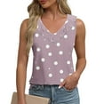 thumbnail image 1 of Hvot&aat Womens Summer Ruffle Collar V Neck Tank Top Polka Dots Sleeveless Loose Fit T-Shirt Casual Comfort Daily Blouse, 1 of 5