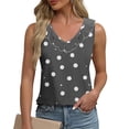 thumbnail image 1 of Hvot&aat Womens Summer Ruffle Collar V Neck Tank Top Polka Dots Sleeveless Loose Fit T-Shirt Casual Comfort Daily Blouse, 1 of 5