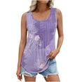 thumbnail image 1 of Hvot&aat Womens Tank Tops Summer Sleeveless Shell Edge Hem Loose Fit Pullover Casual Beach Vacation Clothes, 1 of 4