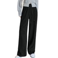 thumbnail image 1 of Hvot&aat Womens Wide Leg Sweatpants High Waisted Straight Leg Pants Drawstring Waist Loose Casual Pants, 1 of 4