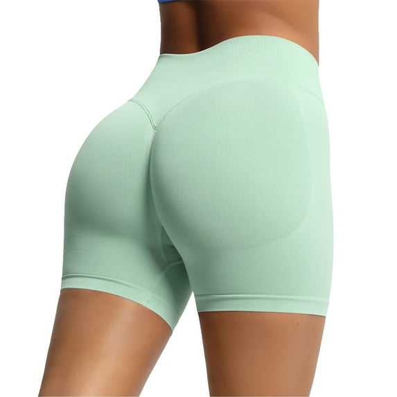 Hvot&aat Womens Workout Seamless Scrunch Butt Lifting Leggings Drying Yoga Exercise Gym Shorts High Waisted Solid Color Shorts