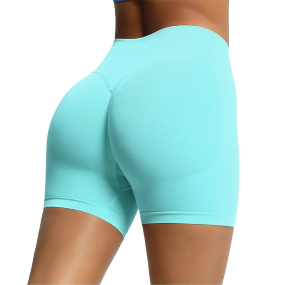 Hvot&aat Womens Workout Seamless Scrunch Butt Lifting Leggings Drying Yoga Exercise Gym Shorts High Waisted Solid Color Shorts