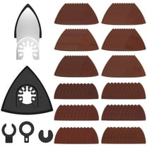 Hvxrjkn 122Pcs Oscillating Tool Sanding Pads Kit Hook and Loop Triangle Sanding Pad Multipurpose Finger Sandpaper Triangle Sandpaper Assorted Detailing Sanding Pad 60/80/120/180/240/320 Grit