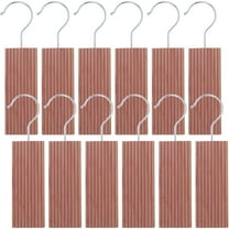 Hvxrjkn 12Pcs Cedar Blocks with 12 Hook Hanger Red Cedar Hang Ups for Clothes Storage Natural Aromatic Cedar Long-lasting Scent Cedar Planks Portable Cedar Sachets for Drawers and Closets