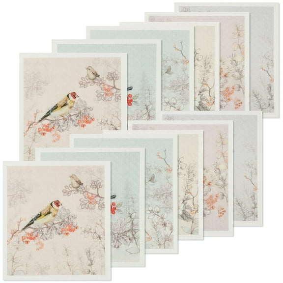 Hvxrjkn 12Pcs Swedish Dishcloths Reusable Kitchen Dish Towels Absorbent Dishcloths Washable Soft Cellulose Sponge Cloths 7.7 x 6.7in Kitchen Wash Rag for Washing Dishes