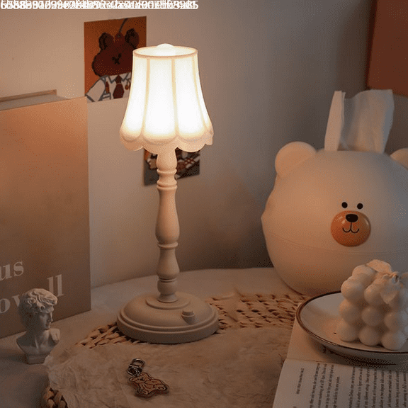 Hvxrjkn 18.5cm Eye Protection LED Table Lamp, White and Brown