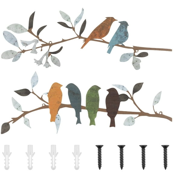 Hvxrjkn 2 Pcs Metal Bird Wall Art Realistic Bird Wall Art Decorative Metal Bird Wall Decor Easy to Install Bird Art Wall Decor for Home Balcony Indoor Outdoor