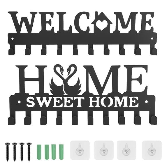 Hvxrjkn 2Pcs Key Holder for Wall Easy Install Key Organizer Rack with Screws Stylish Towel Hanger Hook for Home Wall Room