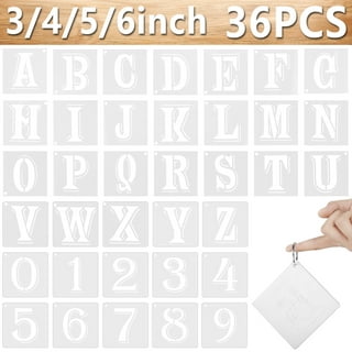 Vintage Alphabet Numbers Stencils Letters 40 Pc Block Style Plastic Craft  Signs
