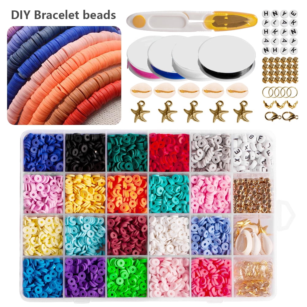 4000 Pcs Clay Beads 6mm 20 Colors Flat Round Polymer Clay Spacer