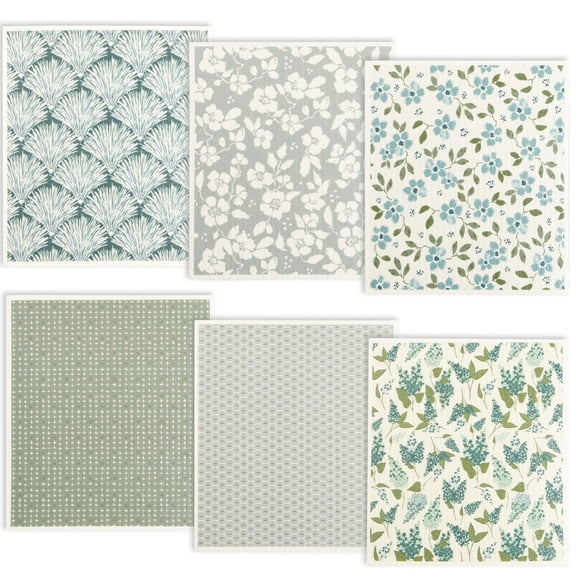Hvxrjkn 6Pcs Swedish Dishcloths Reusable Kitchen Dish Towels Absorbent Dishcloths Washable Soft Cellulose Sponge Cloths 7.7 x 6.7in Kitchen Wash Rag for Washing Dishes