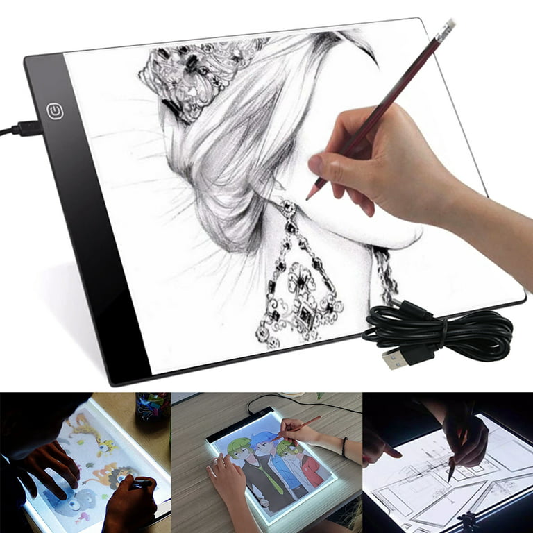 Portable A4 Tracing LED Board Light Box, Ultra-Thin Dimmable USB Cable  Powered Artcraft Trace Light Pad Copy Boxes for Artists Tattoo Drawing
