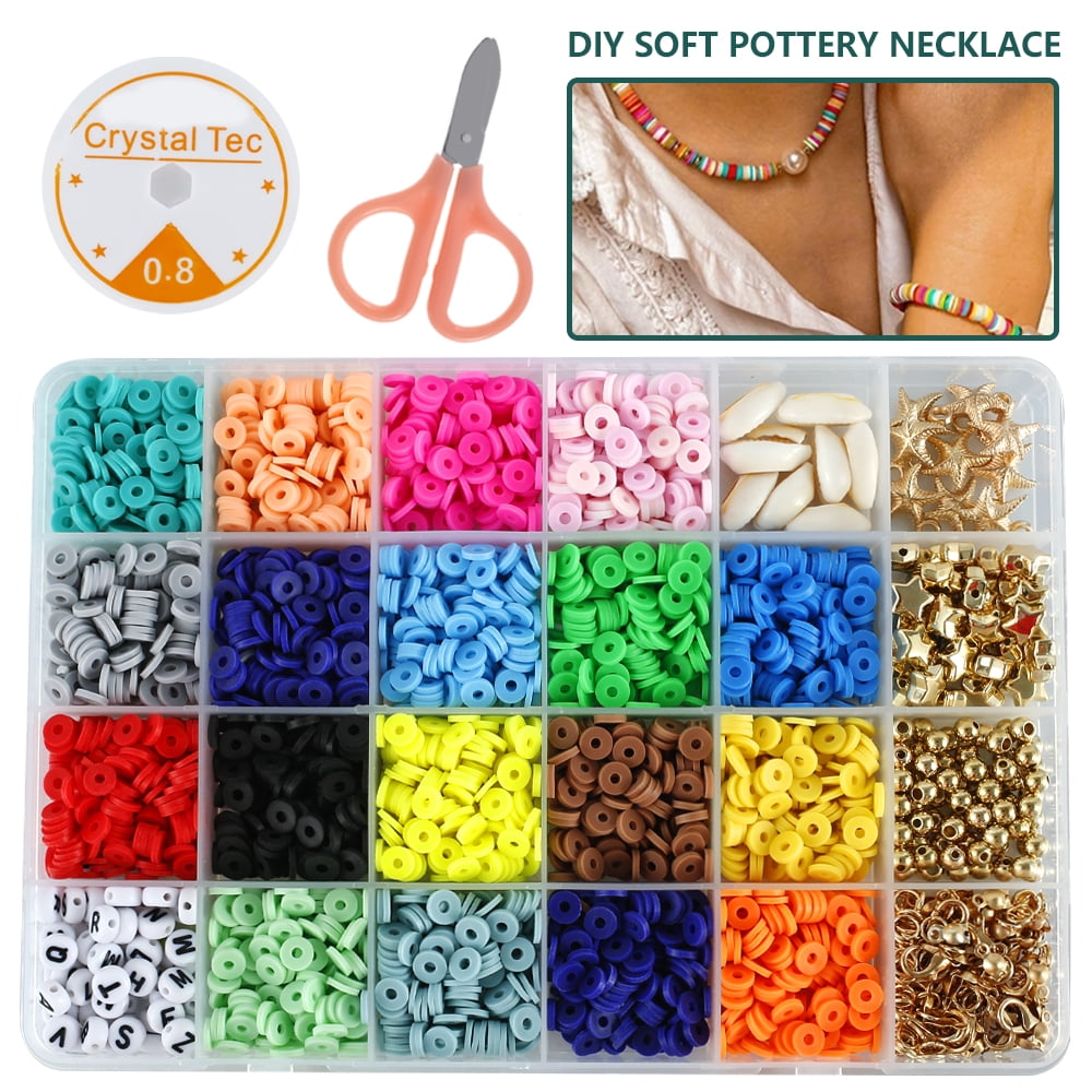 282pcs Christmas 4mm*7mm Round Letter Beads For Jewelry Making +