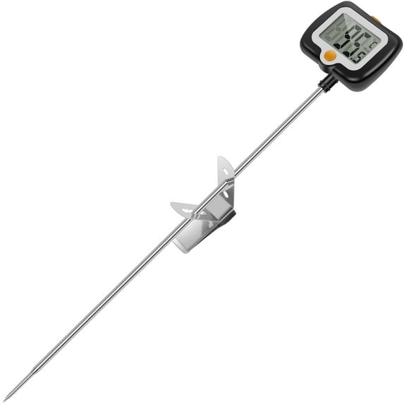 Digital Candy Thermometer with Pot Clip Instant Read Food Thermometer with 180 Degree Rotating LCD Display Versatile Cooking Thermometer for Candy Making Grilling