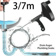 Hvxrjkn Plumbing Snake Drain Auger Manual Snake Drain Clog Remover with 23Ft/9.8Ft Flexible Wire Rope Reusable Drain Cleaner with Non-slip Handle for Bathroom Kitchen Bathtub Shower Sink