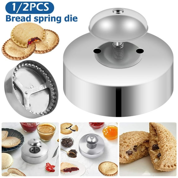 Hvxrjkn Sandwich Sealer,Sandwich Cutter and Sealer,Food-Grade 304 Stainless Steel Sandwich Sealer,Uncrustables Peanut Butter and Jelly Sandwiches Tool/PBJ Cutter, Uncrustable Sandwich Maker