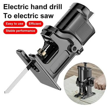 Hvxrjkn Saws Attachment Electric Drill, Portable Reciprocating Saw Attachment for Cordless Drill, Cutting Utility Tool with 9 Sawblade, Household Saws Power Drill to Jig Saws