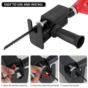 Hvxrjkn Reciprocating Saw Adapter Portable Electric Drill Attachment for Cordless Drill with 9 Sawblades Household Power Drill