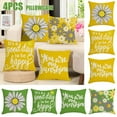 Hvxrjkn Set of 4 Waterproof Linen Cushion Covers, 45*45CM for Patio